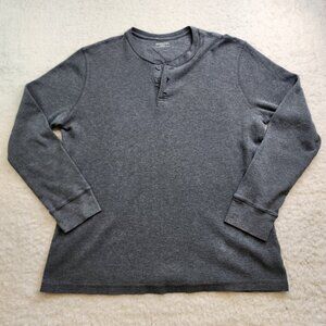 Merona Henley Thermal Men XL Gray Long Sleeve Standard Waffle Dexter Kill Shirt